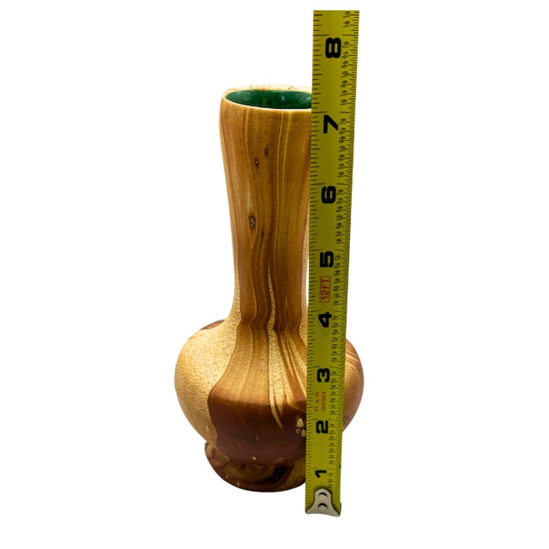 Vintage Rocky Mountain ROMCO Handmade Vase Pottery Wood Grain 7 In