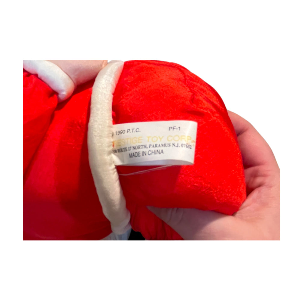 1990 Prestige Toy Corp 9" Nylon Santa Christmas Plush