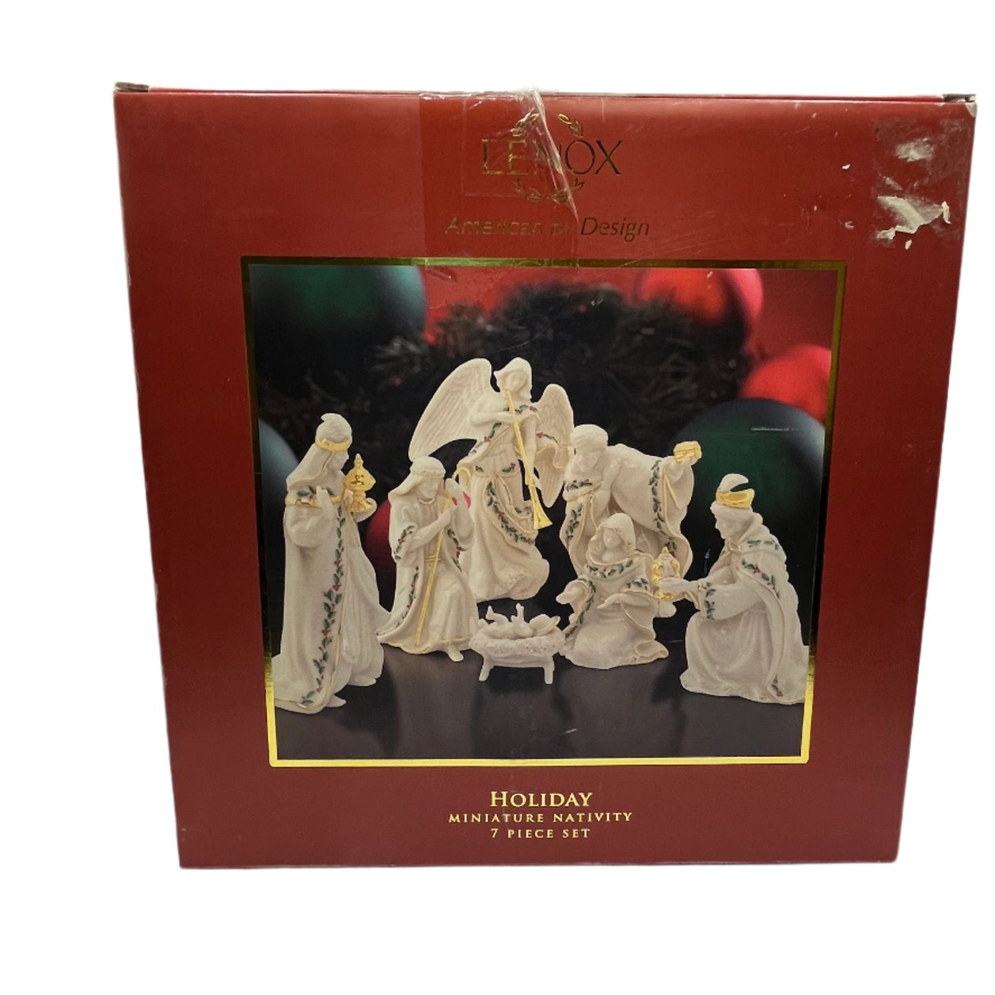 LENOX 7pc Miniature Nativity Set 24K Gold Trim