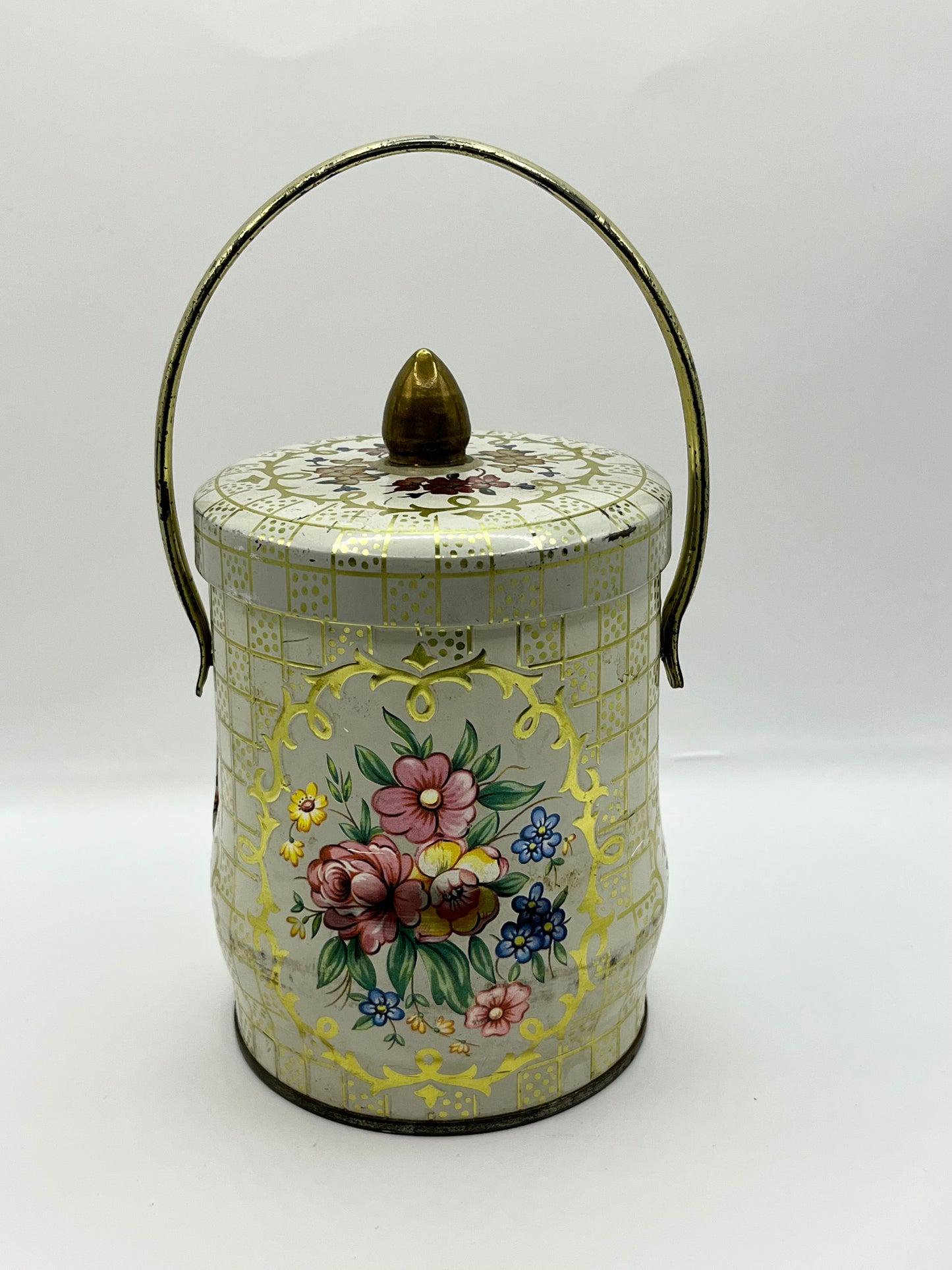 Murray Allen Regal Crown Vintage Tin Handle Cover Multi-Color Floral England