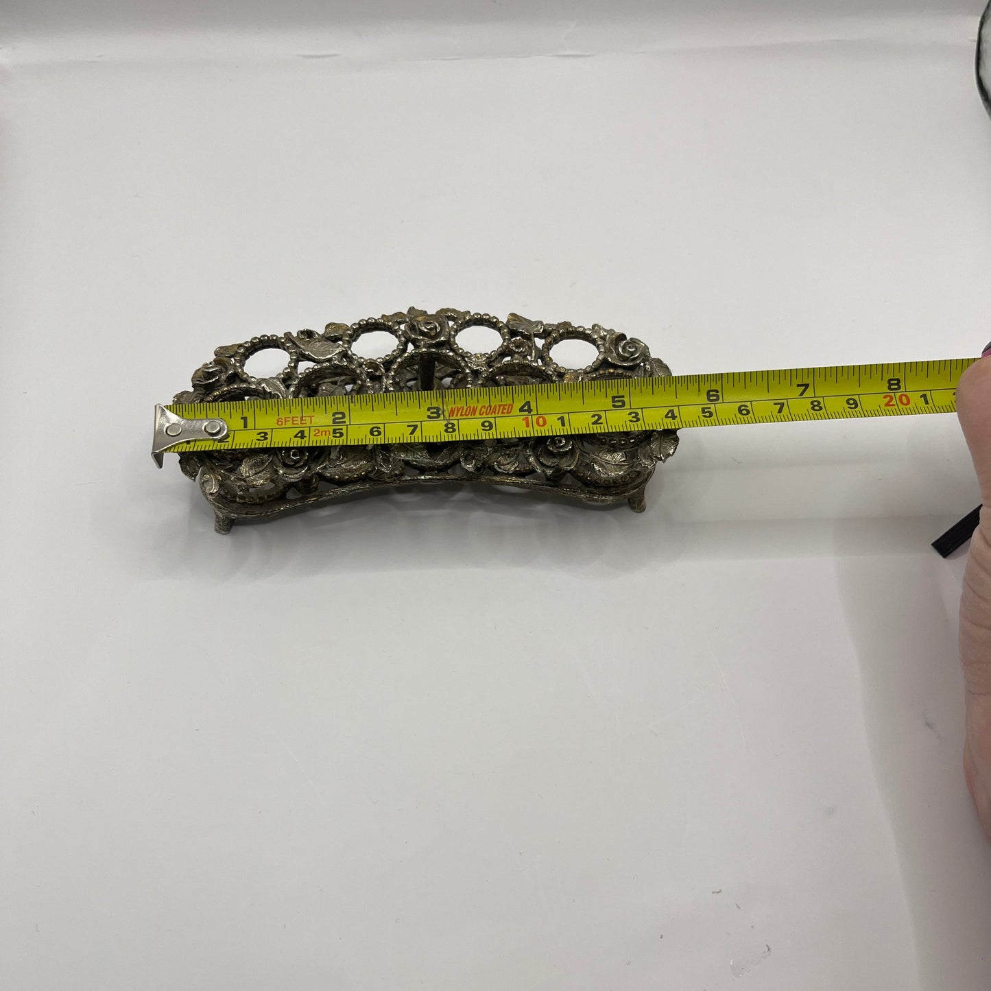 Vintage Matson Gold Metal Tone with Heavy Patina Ormulu Rose Garland Lipstick Holder