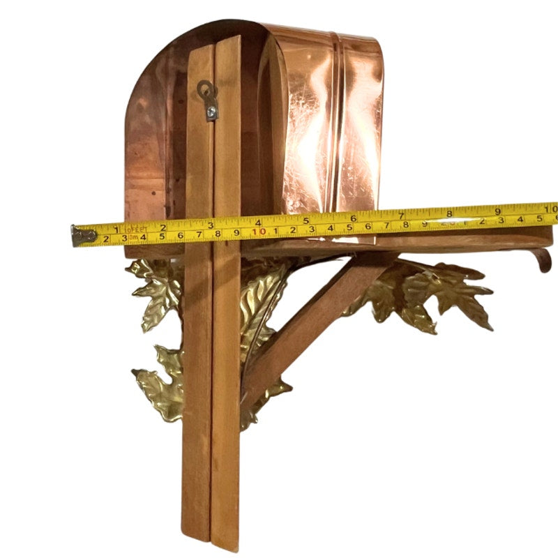 Vintage Wood & Copper Wall Mailbox Ivy Leaves Home Interiors Homco