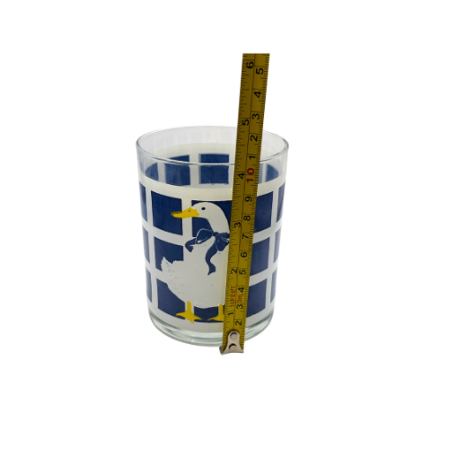 Department 56 Blue Ribbon Geese Trellage Navy Blue Glasses Vintage Set of 6