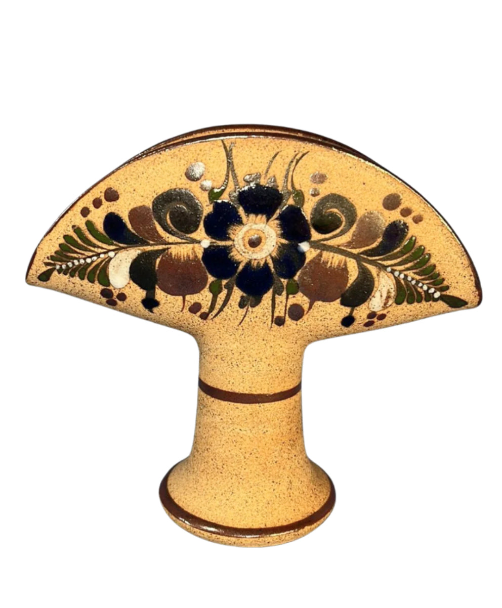Mexican Tonala Sandstone Pottery Van Vase/ Napkin Holder