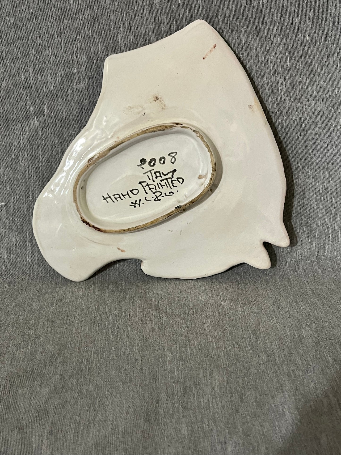 Italian Pottery Baby Colt Hand Painting 2008 Signed Hanging Wall Art Trinket Dish