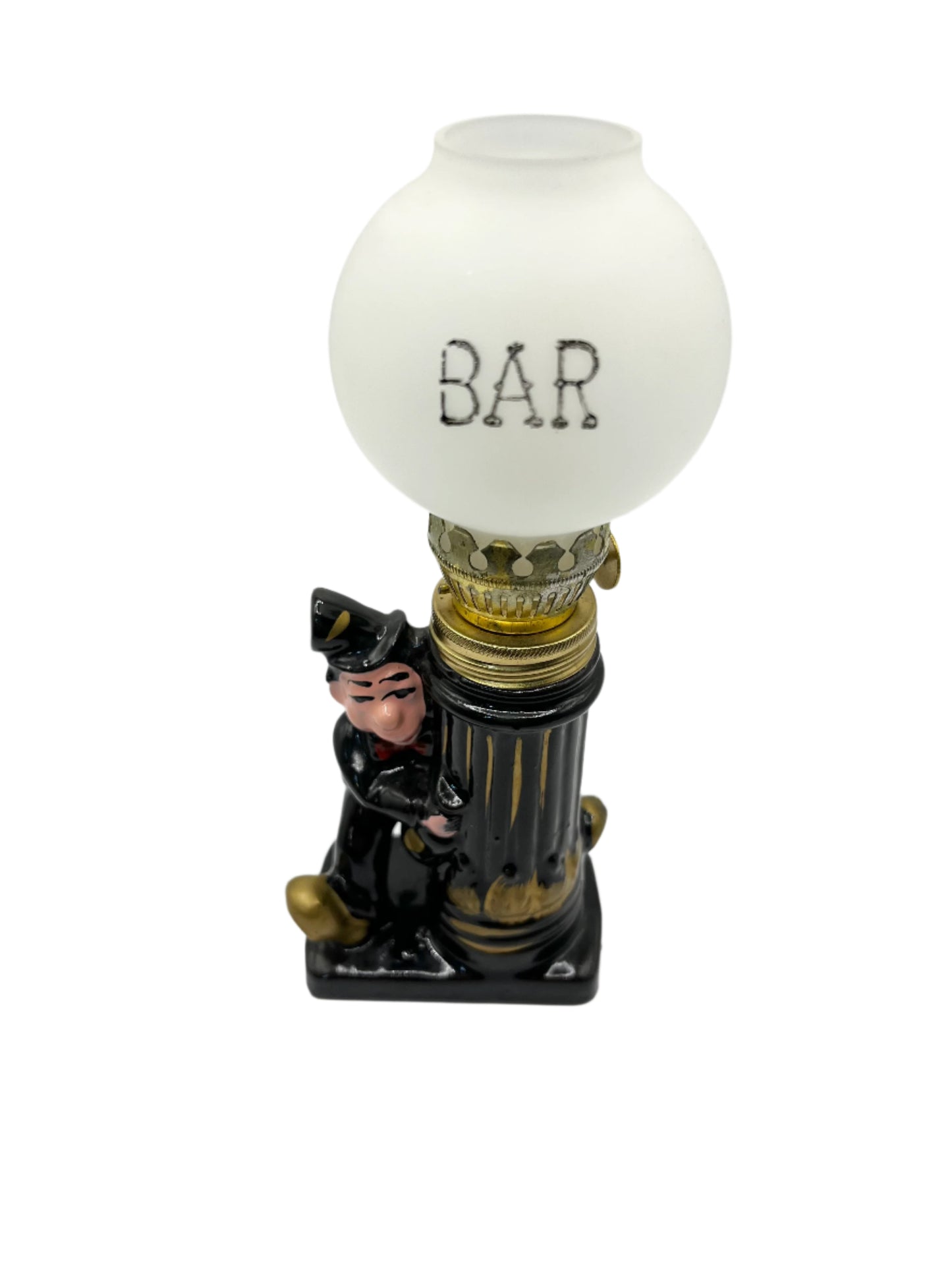 Vintage Good Time Charlie Chaplin Oil Lamp Post Bar Figurine Made in Japan