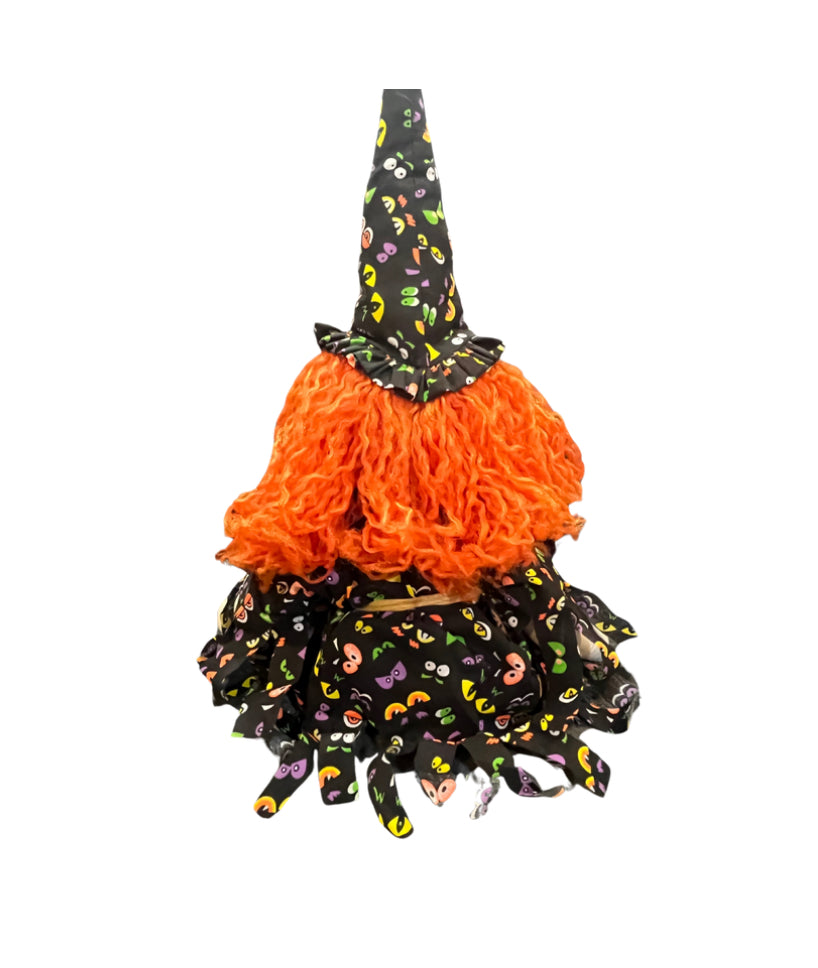 38" Vintage Sitting Witch With Spooky Eyes Dress Handcrafted