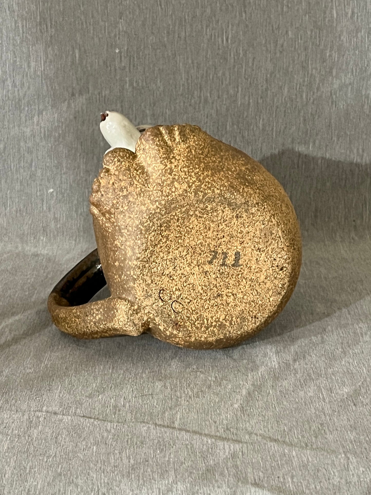 Vintage Ugly Funny 3D Face Mug Stoneware Pottery with Toe Mustache