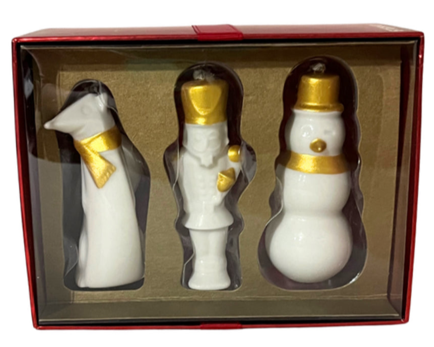 2012 Starbucks Collectable Porcelain Christmas Ornaments Fox Snowman Nutcracker Pre Owned