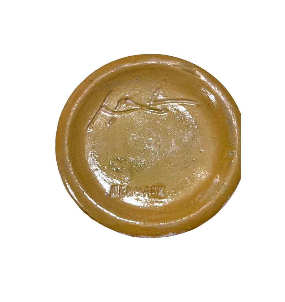 Signed & Stamped Demark Pottery Mini Plate