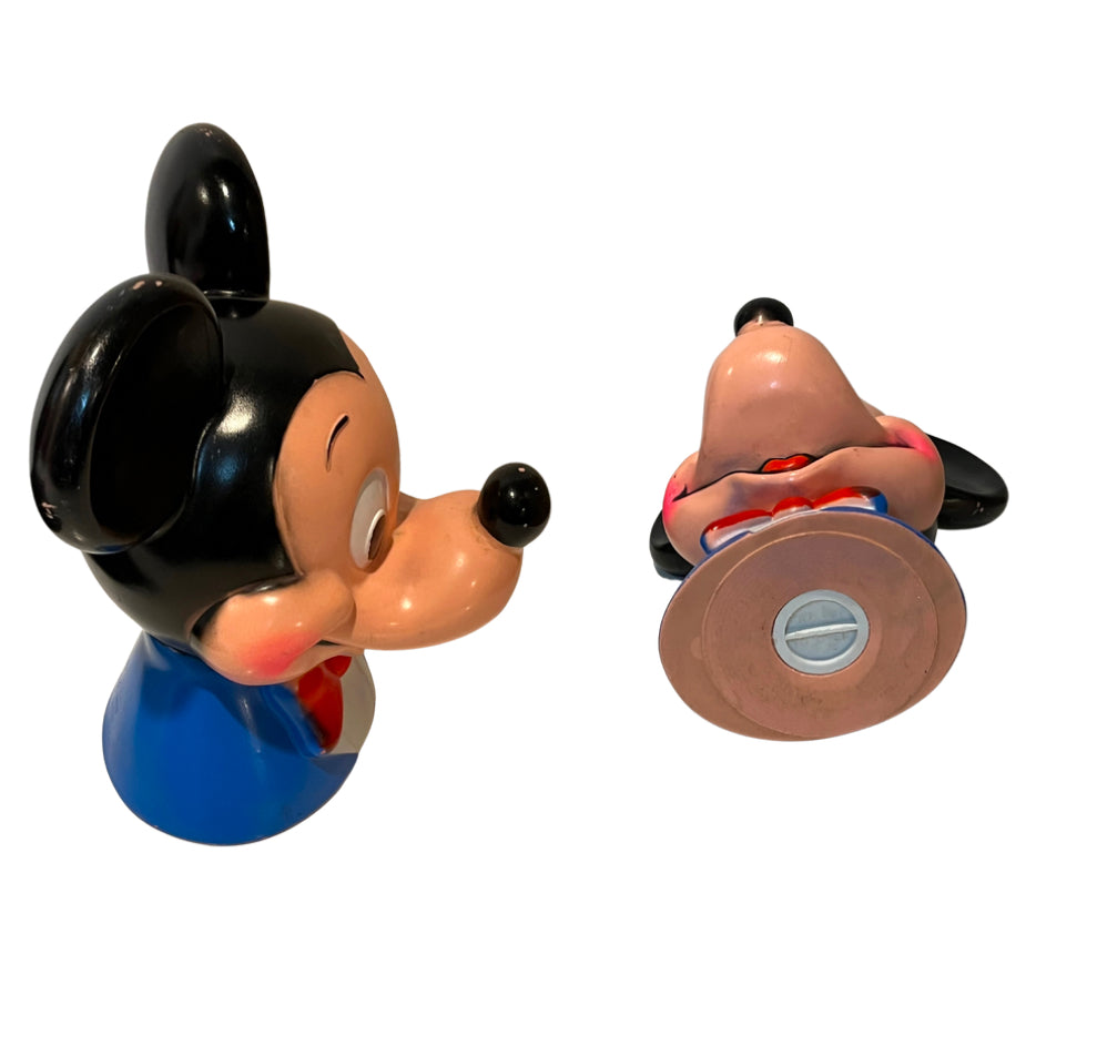 1970s 10" Mickey Mouse Head Vintage Piggy Bank Play Pal Plastic Walt Disney Pre Owned