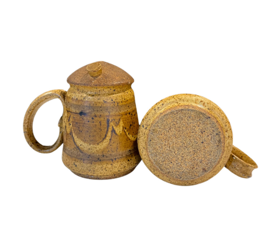 Signed Vintage Sandstone Pottery Viking Style Salt and Pepper Shakers