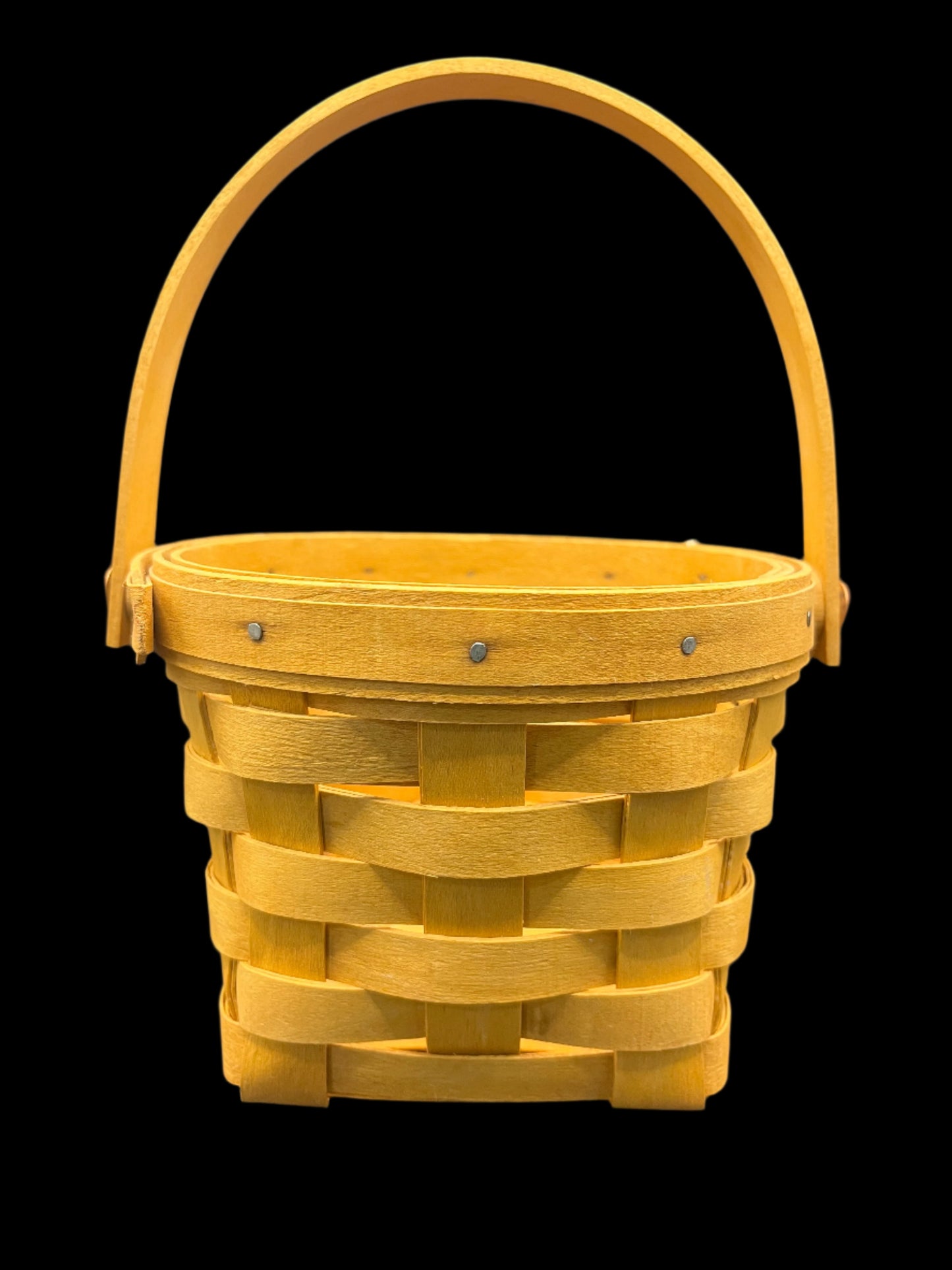 1998 Longaberger Berry Square Bottom Round Top Basket With Swing Handle