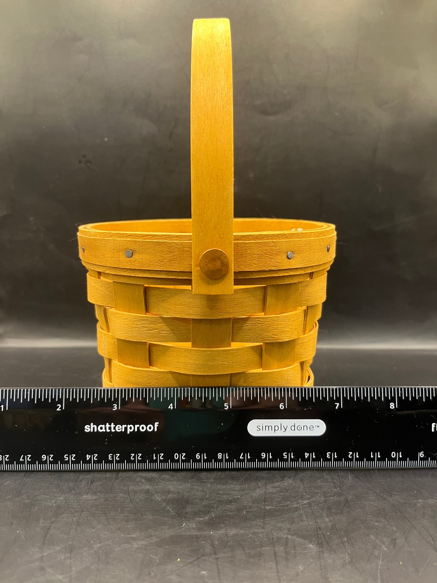 1998 Longaberger Berry Square Bottom Round Top Basket With Swing Handle