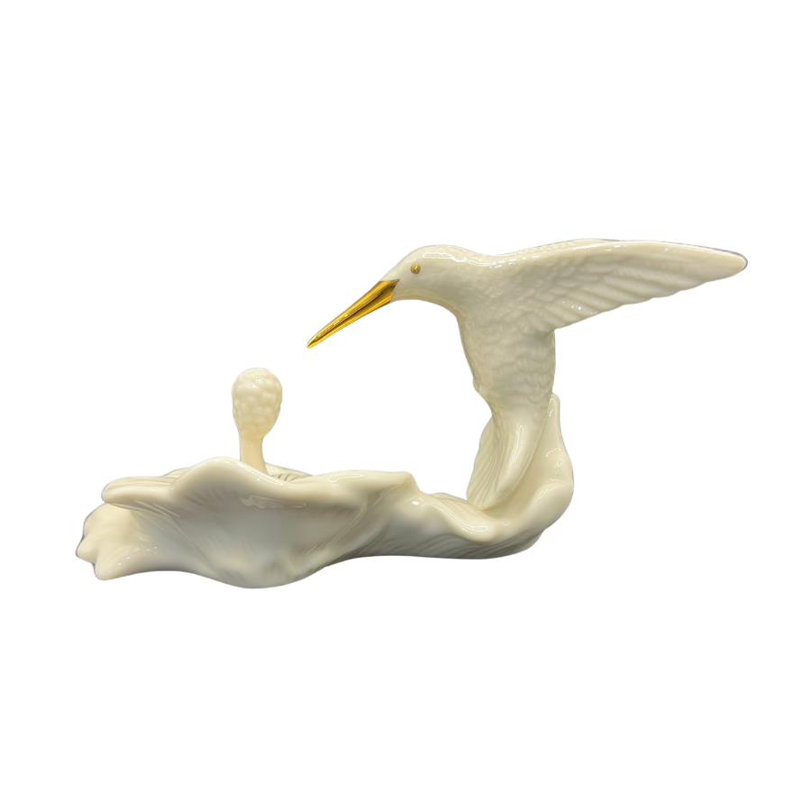 Vintage Lenox Hummingbird Ring Dish Cream and Gold