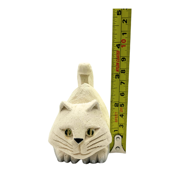 Vintage Artesania Rinconada Cat Kitten Hand Carved Figurine Uruguay - Repaired