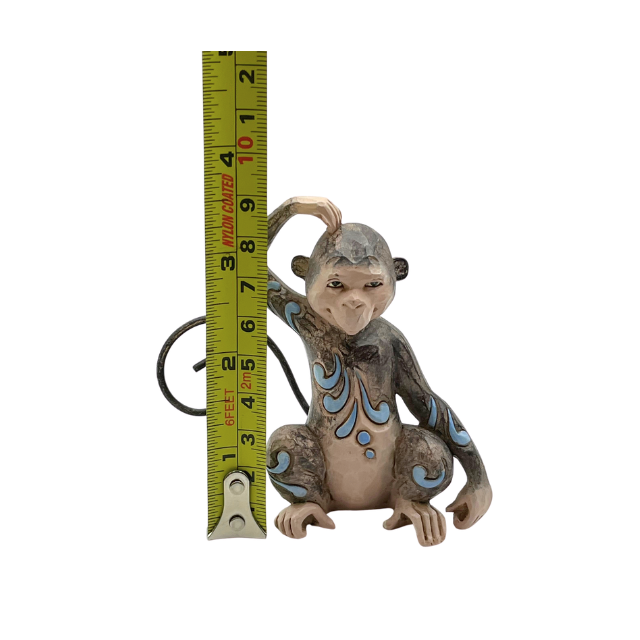 Whimsical Miniature Jim Shore Monkey Scratching Head 3.5" Tall