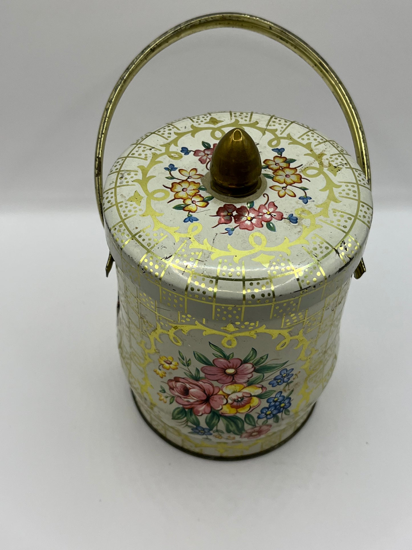 Murray Allen Regal Crown Vintage Tin Handle Cover Multi-Color Floral England