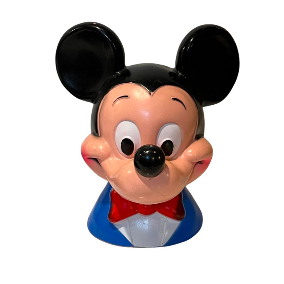 1970s 10" Mickey Mouse Head Vintage Piggy Bank Play Pal Plastic Walt Disney Pre Owned