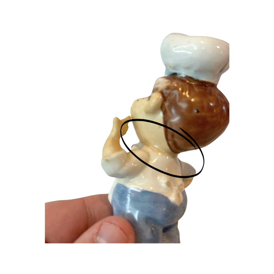 1950s Rare Kreiss Freckle Faced Kids Peppy and Salty Shaker Set - With Repair