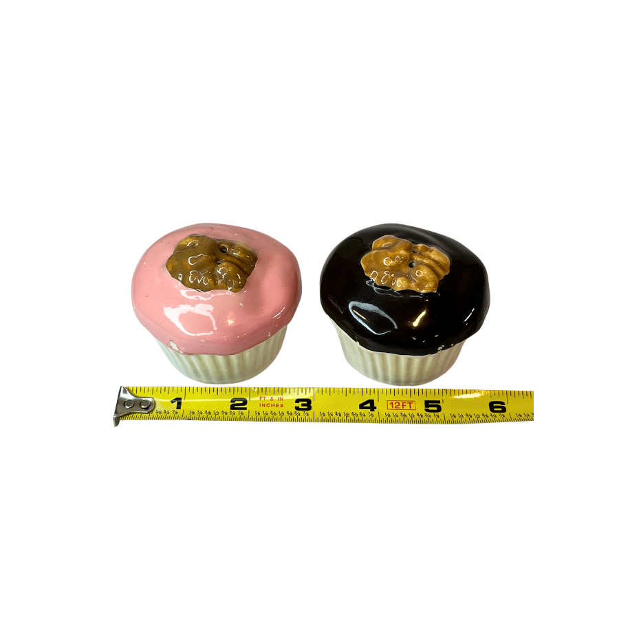 * Vintage Cupcake Made in Hong Kong Salt & Pepper Shakers - Some Paint Chips