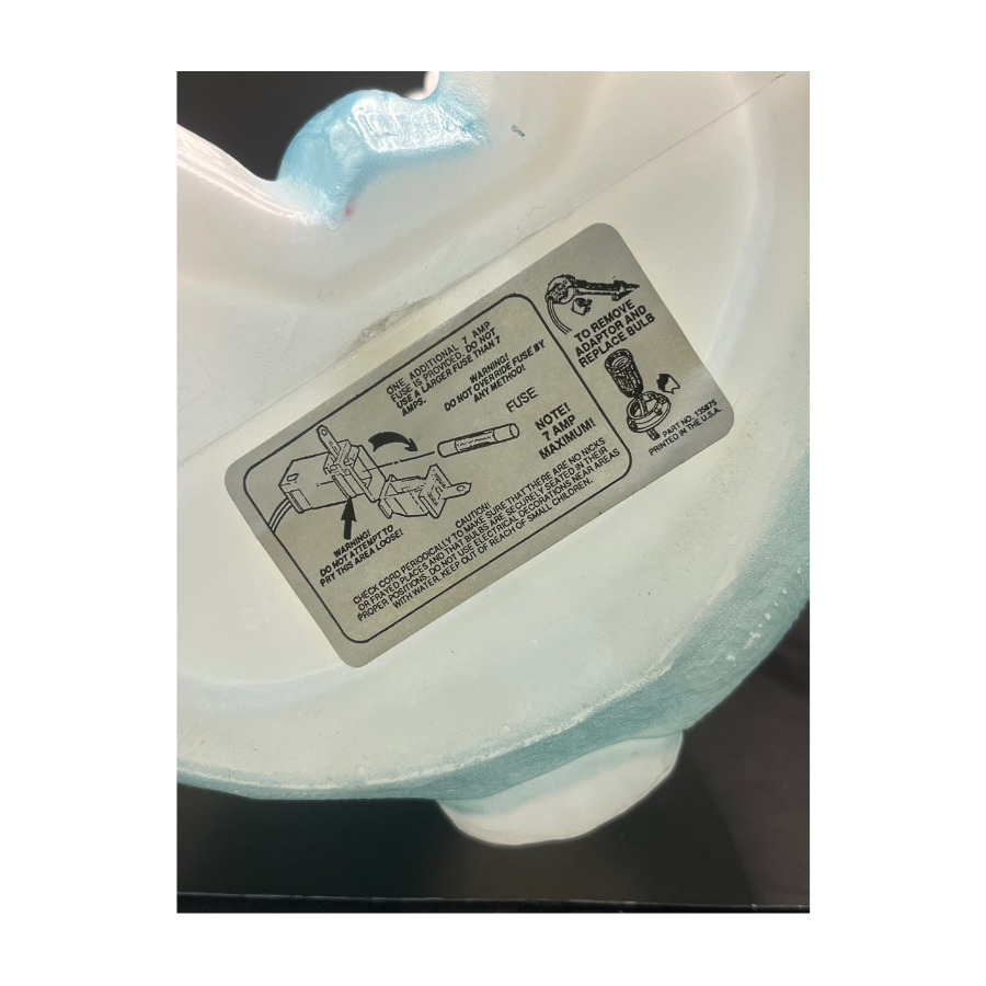 Vtg 15" Empire Blow Mold Easter Bunny in Blue Bibs Carolina Enterprises