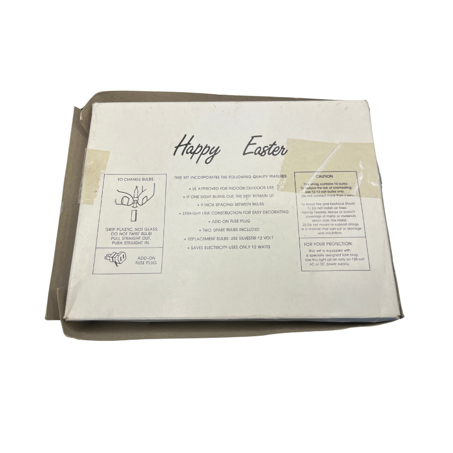 1990s Easter Fun Easter Rabbit Lights In Original Box Indoor Outdoor Use