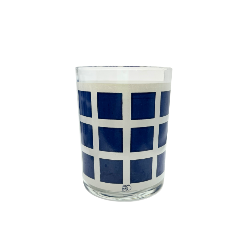 Department 56 Blue Ribbon Geese Trellage Navy Blue Glasses Vintage Set of 6