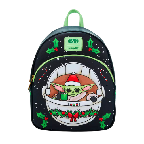 Star Wars Christmas Loungefly Mandalorian Baby Yoda Grogu Backpack New w/ Tags