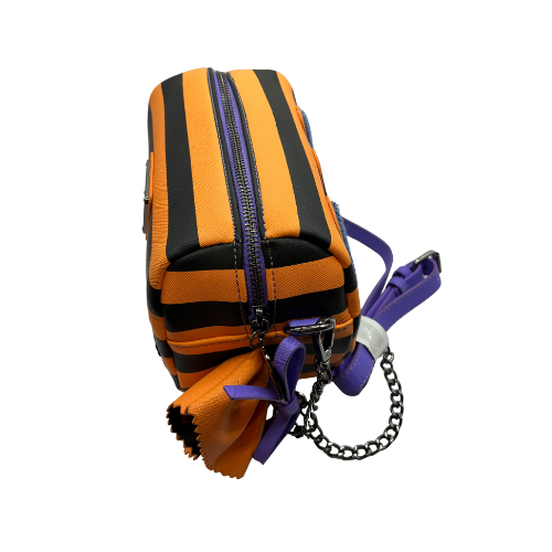 Disney’s Lilo & Stitch Striped Halloween Candy Wrapper Crossbody LOUNGEFLY Bag