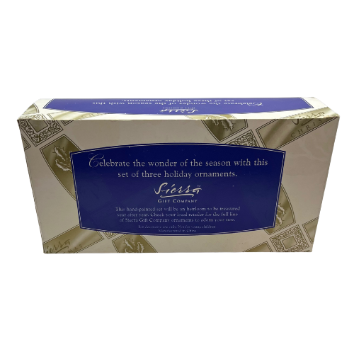 New Sierra Gift Company Ceramic Patchwork Ornaments 3pc