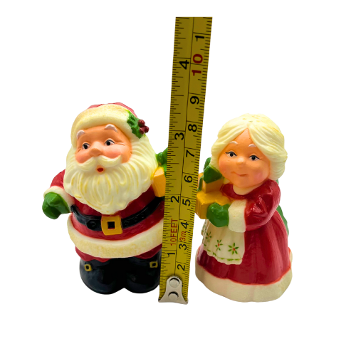 Vintage Hallmark Mr. & Mrs. Claus Salt and Pepper Shakers with Stoppers