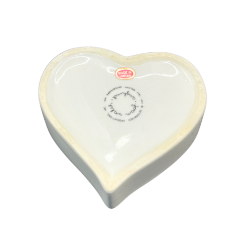 1970s Joan Walsh Anglund Heart Shaped "Do you love some one" Trinket Box Made in Japan