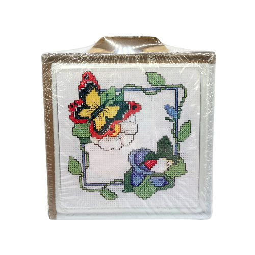 Butterfly Cross-Stitch Hot Plate Trivet Craft NEW M.C.G Textiles, Chino CA