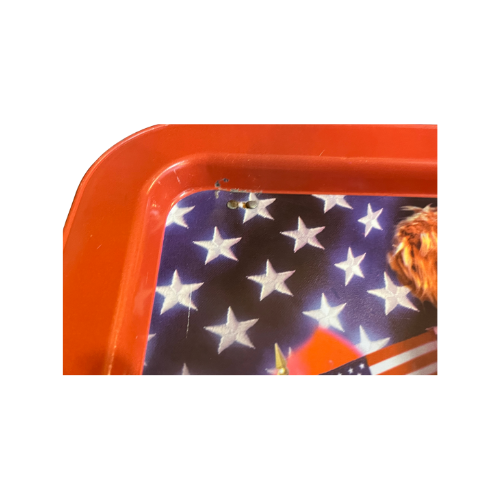 Vintage America Teddy Bear Folding TV Metal Lap Tray