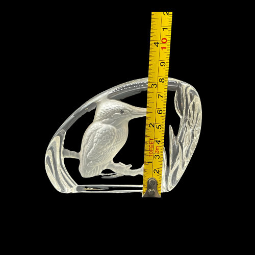 Wedgwood Crystal Reverse Cut Paperweight Wild Birds - Kingsfisher Bird
