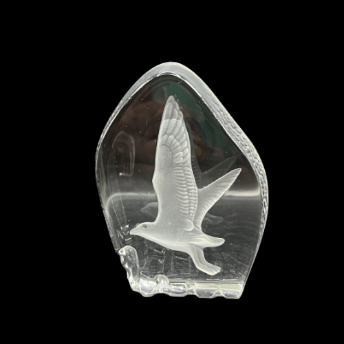 Wedgwood Crystal Reverse Cut Paperweight Wild Birds - Seagull