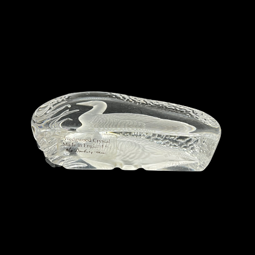 Wedgwood Crystal Reverse Cut Paperweight Wild Birds - Goose