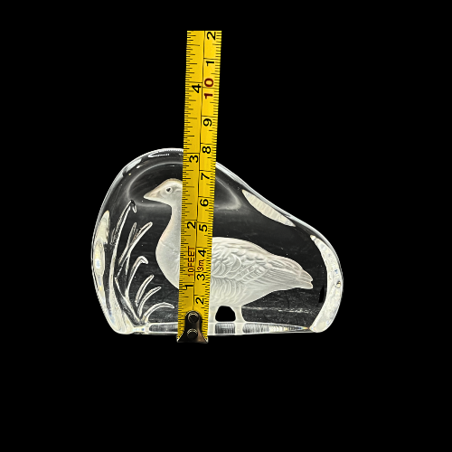 Wedgwood Crystal Reverse Cut Paperweight Wild Birds - Goose