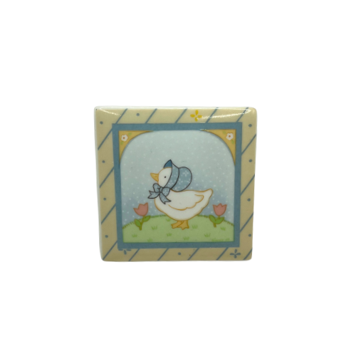 Ginny's Farm Blue Bonet Goose Porcelain Trinket Box Fraser & Co Japan