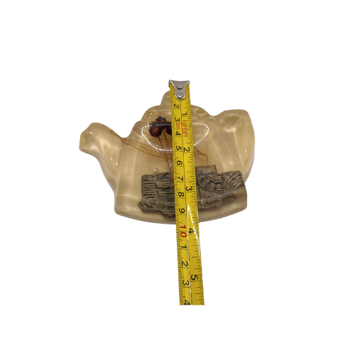 Vintage Lucite Teapot Teabag Holder Dried Flowers in Lucite, Cottagecore