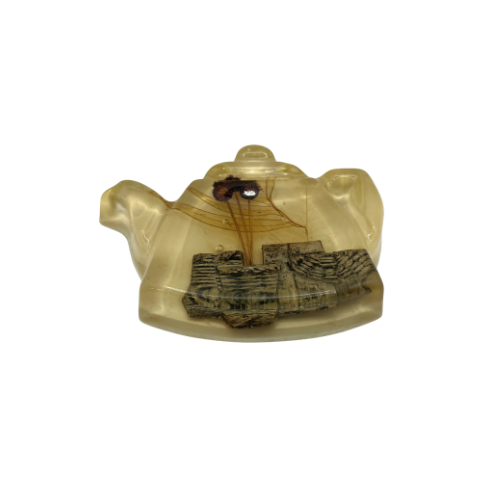 Vintage Lucite Teapot Teabag Holder Dried Flowers in Lucite, Cottagecore