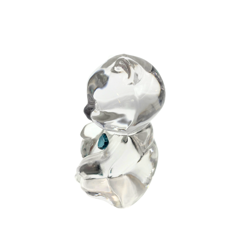 Fenton December Birthstone Bear Clear Art Glass Paperweight Figurine