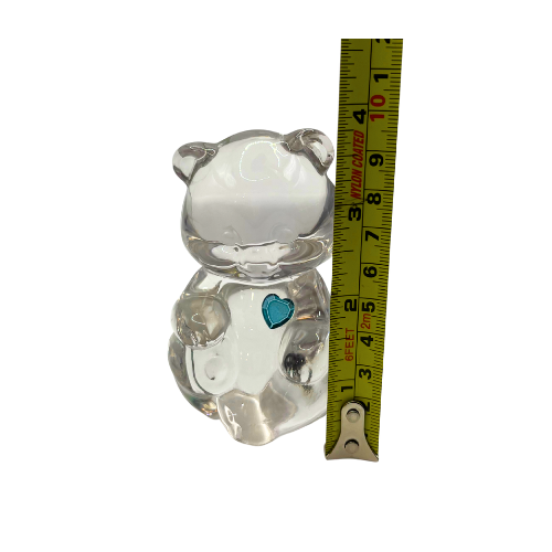 Fenton December Birthstone Bear Clear Art Glass Paperweight Figurine