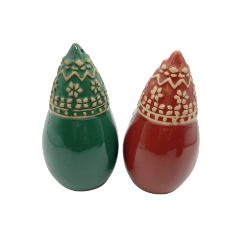 Winter Holiday Gnome Salt and Pepper Christmas Shaker Set
