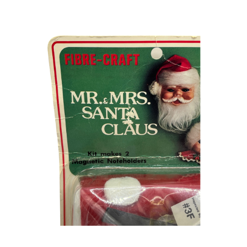 Vintage Fibre Craft Mr. And Mrs. Claus Magnetic Note Holders New Old Stock
