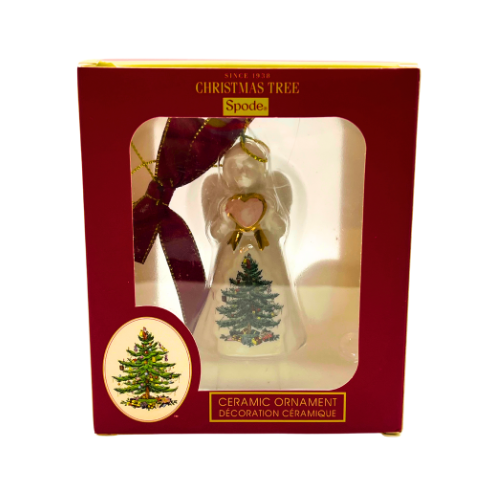 Spode Ceramic Angel 3" Christmas Tree Design Ornament New in Box
