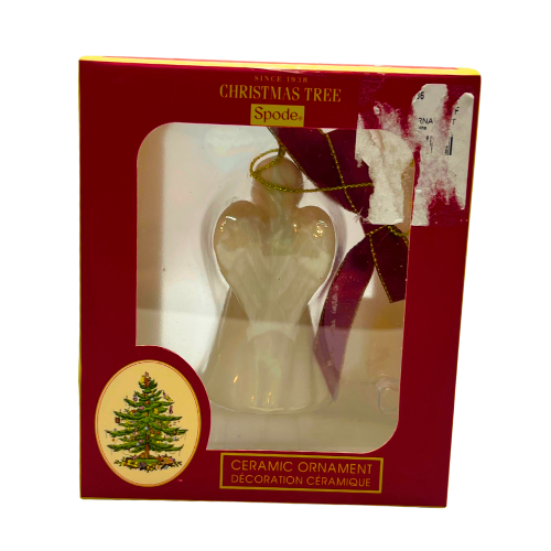 Spode Ceramic Angel 3" Christmas Tree Design Ornament New in Box