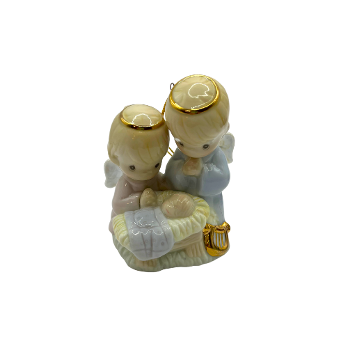 Vintage Precious Moments Baby Jesus Ornament with Angles 1997