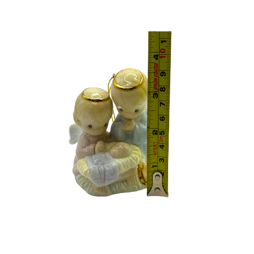 Vintage Precious Moments Baby Jesus Ornament with Angles 1997